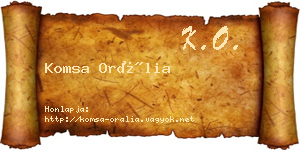 Komsa Orália névjegykártya